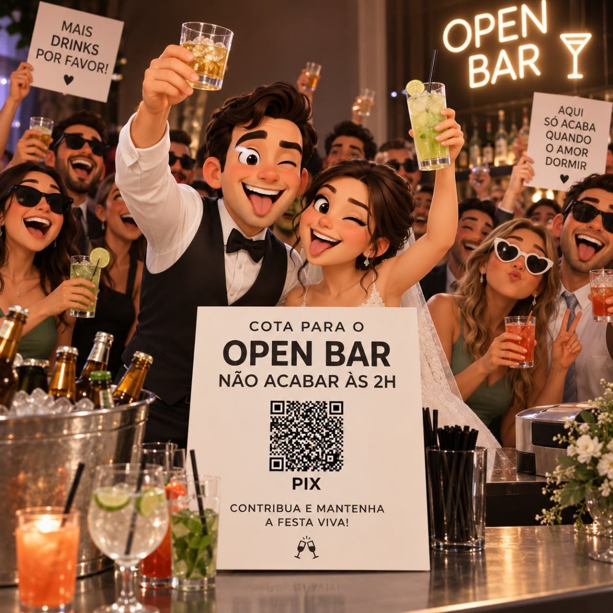 Cota para o open bar não acabar às 2h